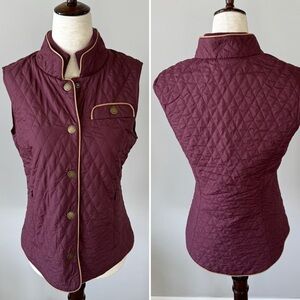 Like New! Brooks Brothers Quilted Barn-Style Maroon Vest